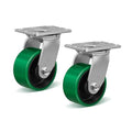 4 Inch Caster Wheels, Heavy Duty Caster with Strong Load-Bearing, Polyurethane Wheel on Steel Hub, Supports 800 lbs Each(2 Pack Swivel)