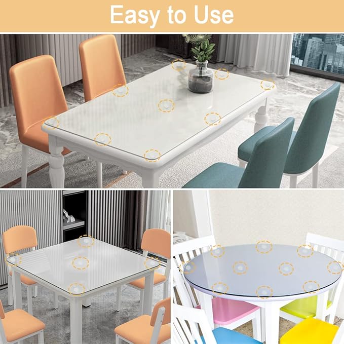 Premium Clear Soft Glass Table Top Bumper, Anti Slide and Scratch for Glass Table, Non-Adhesive Rubber Pads for Glass Table Top Spacer, Round and Square (25mm*2mm, 20 PCS)