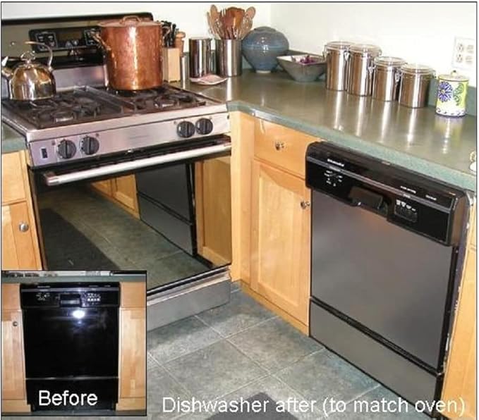 EZ FAUX DECOR Peel and Stick Stainless Steel Replacement Door Panel Wrap for Appliances Vinyl Dishwasher Cover 26" X 36" Easy Cut to fit, Waterproof, Heat, Scratch Resistant, Durable