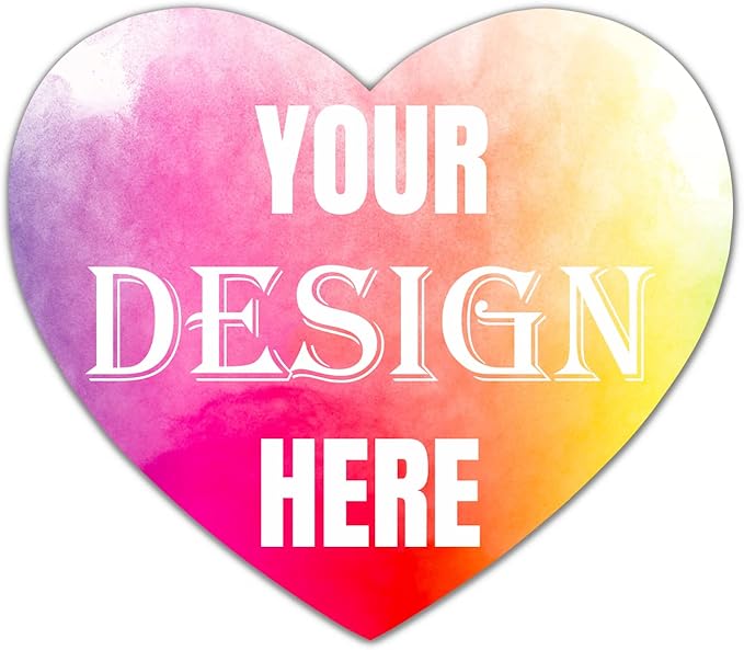 100-500 Custom Stickers Personalized Labels, Customized Stickers with Any Image Logo and Text. Custom Stickers for Business LogoThank You Labels,etc. (Heart, 1 Inch)