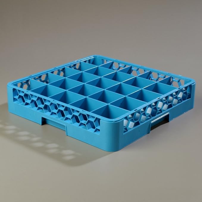 Carlisle FoodService Products RG2514 OptiClean 25 Compartment Glass Rack, 3.5" Compartments, Blue (Pack of 6)
