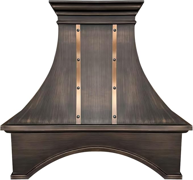 Handmade Copper Range Hood, Custom Kitchen Hood with High Airflow Built-in Range Hood, ORB Stove Vent Hood for Kitchen, 48"W x 42"H Wall Mount, HCW22PC-484222ORB
