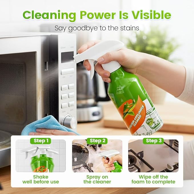300mL Kitchen Cleaner Spray, 2026 New Cleanse Natural Enzyme Formula to Household Appliances, Clease Multi-Purpose Cleaner, Kitchen Appliance Cleaner for Hold, Stove, Oven, Range Hood (2, 300ml)