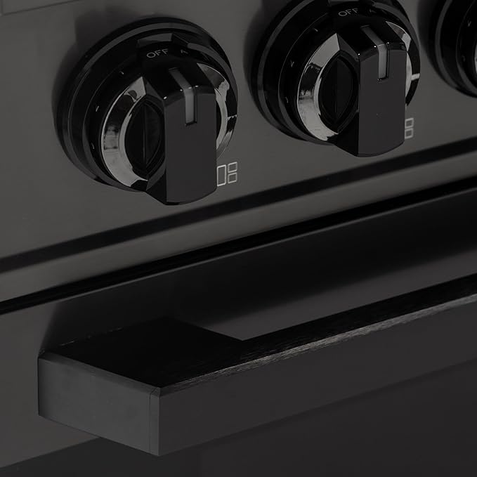 36 Inch Professional Induction Range with Convection Oven, Air Fry, 5 Burner Electric Stove, Pizza Stone - Black Stainless Steel