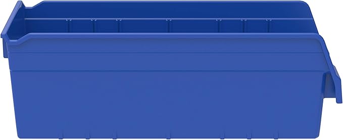 Akro-Mils 30088 ShelfMax Plastic Nesting Shelf Bin Box, 18-Inch L by 8-Inch W by 6-Inch H, Blue, Case of 8