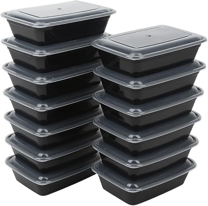 Ruthy's Outlet Meal Prep Containers W/Lids -Square Food Storage – BPA-Free| Stackable | Microwave | Freezer & Dishwasher Safe | Reusable Lunch Bento Box Portion Control & Planning (30 Pack, 16 oz)