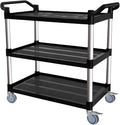 Utility Cart with Tangle-Free Wheels, Large Size 3 Tier Rolling Service Cart with Wheels(2 with Brakes), Heavy Duty 450 Lbs Capacity,Commercial Serving Cart for Home, Office, Restaurant, Warehouse.
