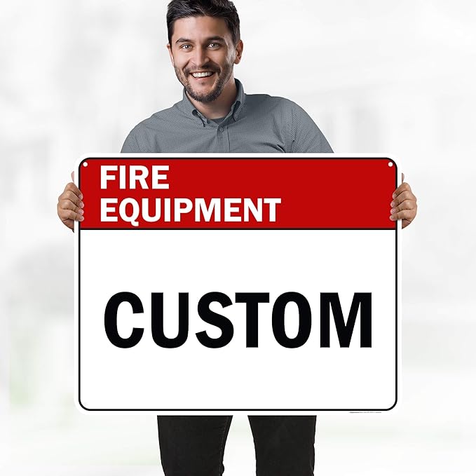 Custom Fire Equipment Sign, Ansi Sign, Osha Compliant, 24x30 Inches, 55 mil thick HDPE (high density polyethylene), Made in USA by My Sign Center