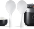 FireKylin 2 Pcs Plastic Rice Paddle,Non Stick Standing Rice Spoon Scooper Spatula,Heat Resistant Rice Cooker Spoon (White)