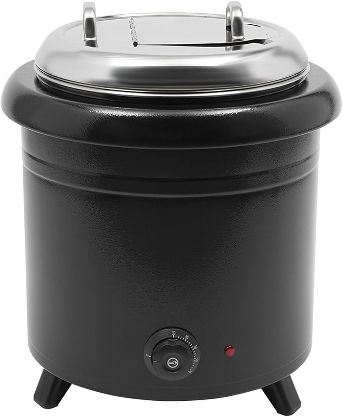 13QT Electric Soup Warmer, 400W Commercial Food/Soup Kettle Warmer for Restaurants and Party, Home, Catering (Black)