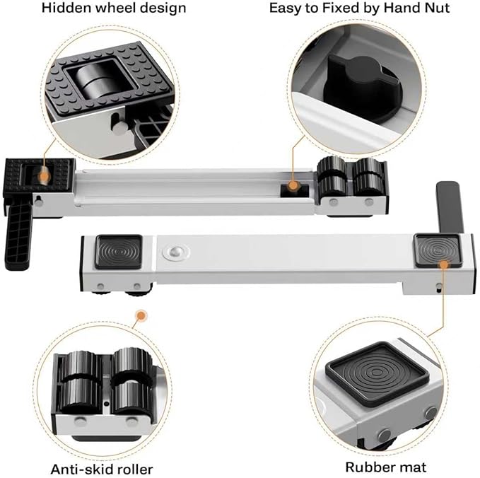 Appliance Rollers Heavy Duty,Newest Extendable Appliance Sliders,Liftable Washing Machine Base,Easily Move Washer and Dryer Machines,Refrigerators,Furniture-White