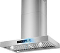 30 inch Wall Mount Range Hood, 1200 CFM with 4-Speed Gesture Sensing & Touch Control, Stainless Steel Ducted Kitchen Stove Vent Hoods with 2 LED Lights, Time Setting, Dishwasher-Safe Baffle Filters