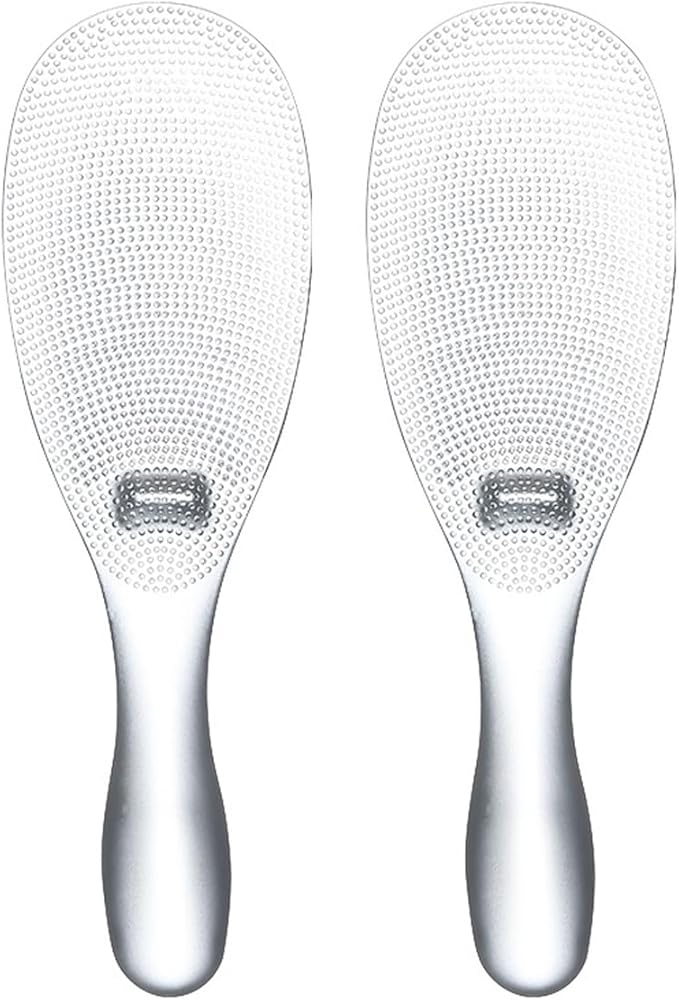 H&Zebrabro 2 Pcs Japanese Style Rice Paddle, Food-grade Non Stick Rice Scooper Spoon, Heat Resistant Rice Spoon Paddle for Rice Cooker, Dishwasher Safe (Transparent), 8 inches