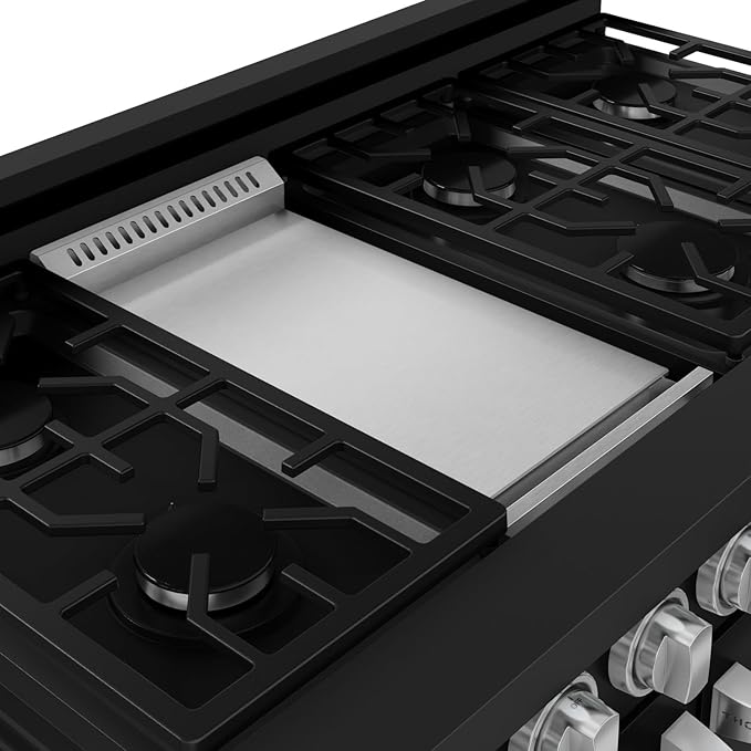 Gordon Ramsay by THOR Kitchen 48 Inch Professional Gas Range with Double Oven in Black/Stainless Steel