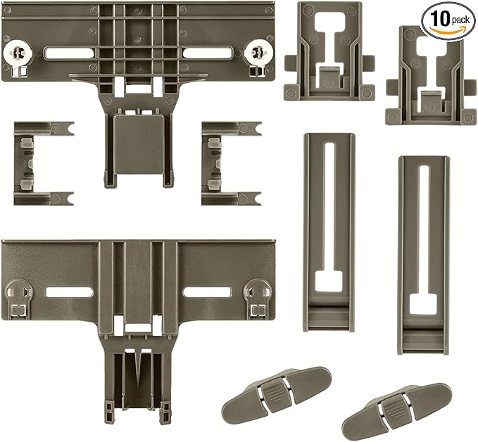 Upgraded W10350376 Dishwasher Top Rack Adjuster Part Kit (10 PCS) - Compatible with Whirlpool Kenmore Dishwasher Parts Upper Rack Replaces Parts KUDE40FXWH3 W10712394 W10350374