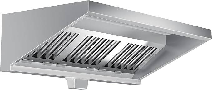 5FT Commercial Kitchen Exhaust Hood Food Truck Vent Hood Durable Stainless Steel Concession Trailer Hood with 3 Removable Hood Filters (No Motor), NSF Listed