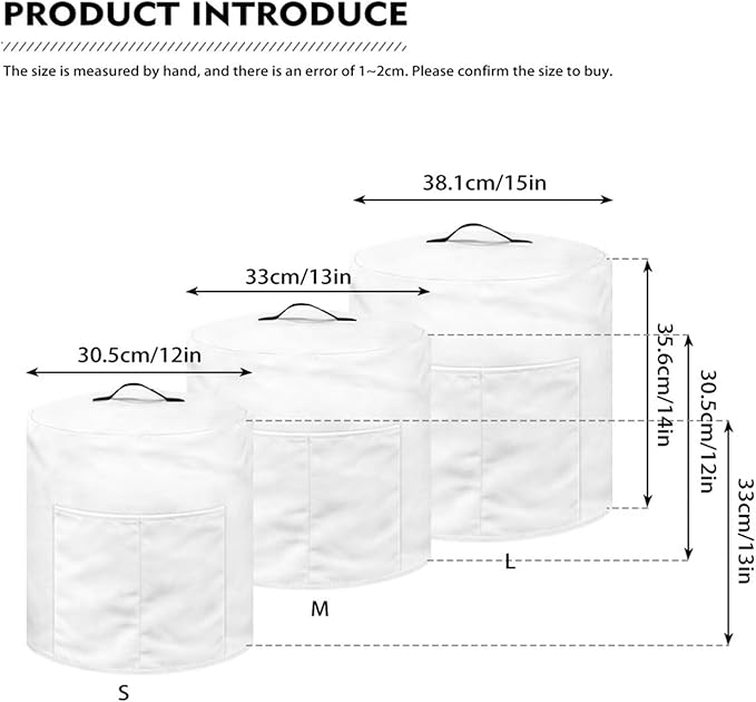 Air Fryer Cover, 3 Quart Appliance Covers for Kitchen Counter Pressure Cooker Air Fryer Rice Cooker Dust Cover with Storage Pockets, Sunflower Beige