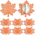 Ziliny 12 Pack Thanksgiving Maple Leaf Placemats, Fall Placemat, Orange Red
