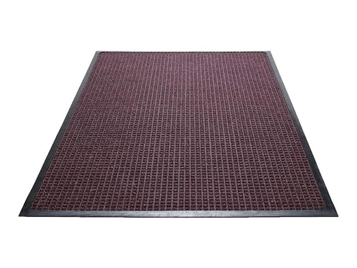 Guardian WaterGuard Indoor/Outdoor Wiper Scraper Floor Mat, Rubber/Nylon, 4'x6', Burgundy