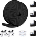 2 Pack Baby Proofing Edge and Corner Guards, (16.4ft Edge + 4 Corners) Safety Furniture Bumper, Baby Corner Protector for Fireplace, Table, Stair, Cabinet, 3M Adhesive, Black