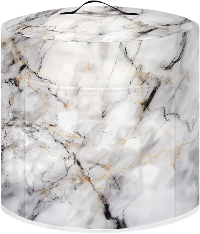 Dust Cover for 6 Quart Instant Pot, Dust Protection Easy Clean Pressure Cooker Cover Electric Appliance Cover Air Fryer Accessories Home Kitchen Decoration, White Grey Marble