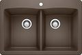 BLANCO 440218 Diamond Silgranit Double Bowl Undermount or Drop-In Kitchen Sink, 33" L X 22" W - Café