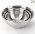 3-Set Stainless Steel Mixing Bowls Set (6.3"+7.1"+8.26"), Metal Bowl Sets with Measurement Marks, Dishwasher Safe & Stackable - Perfect for Baking, Salad Making, Meal Prep and Kitchen Use