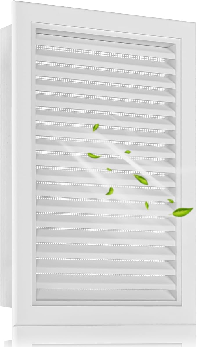16"x22" Gable Vent Aluminum Alloy – Durable Vent for Attic & Garage, Integrated Metal Screen Keeps Out Critters, Anti-Condensation, Opening 14"x20" White Paintable
