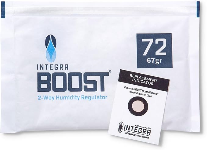 Integra Boost - 72% RH Level - 67 Gram Size - Two-Way Humidity Control Pack - Incl. Replacement Indicator Cards - Food Storage & Herbs Moisture Balancer For Up to 1 LB (Pack of 24)