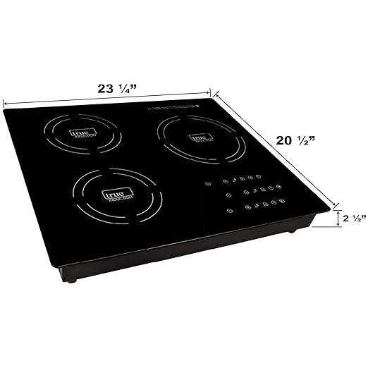 TI-3B 24 inch Built-In 3 Burner Induction Glass-Ceramic Cooktop, 3300W, UL858 Certified