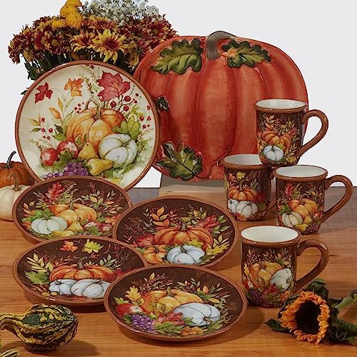 Certified International Harvest Blessings 10.75" Dinner Plate, Multicolor, Large, Set of 4