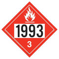 1993 Placard, Class 3 Flammable Liquid 10-pk. - 10.75" x 10.75" Permanent Self Adhesive Vinyl, DOT Hazmat Compliant, J. J. Keller & Associates, Inc.