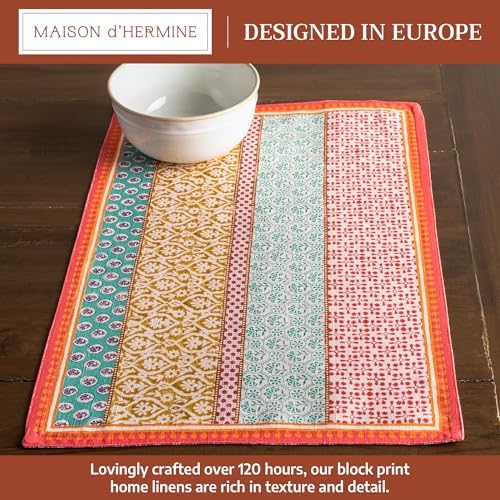 Maison d' Hermine Placemats Set of 4 Reusable 100% Cotton (13"x19")