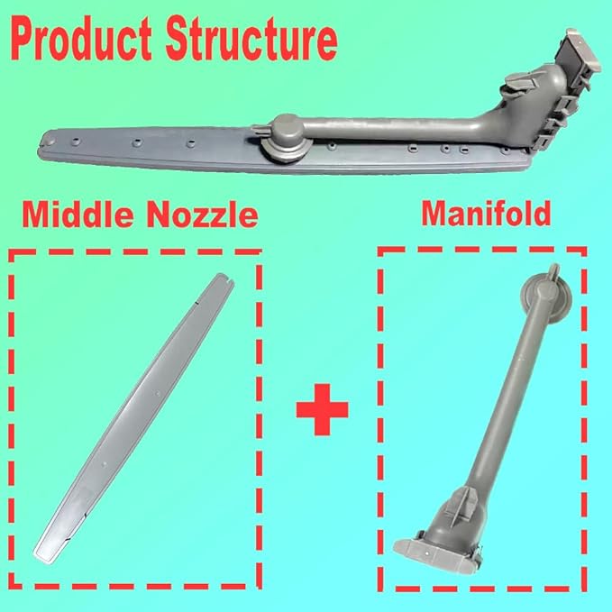 DD61-00226A Dishwasher Middle Nozzle/Spray Arm+ Manifold Assembly DD97-00126A - Compatible with Samsung Dishwasher Parts