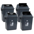 4 Packs Plastic Small Trash Can Wastebasket, Garbage Container with Swing Lid, Waste Bin for Bathrooms, Laundry Room, Kitchens, Offices, Dorms (Gre, 6 Gallon)