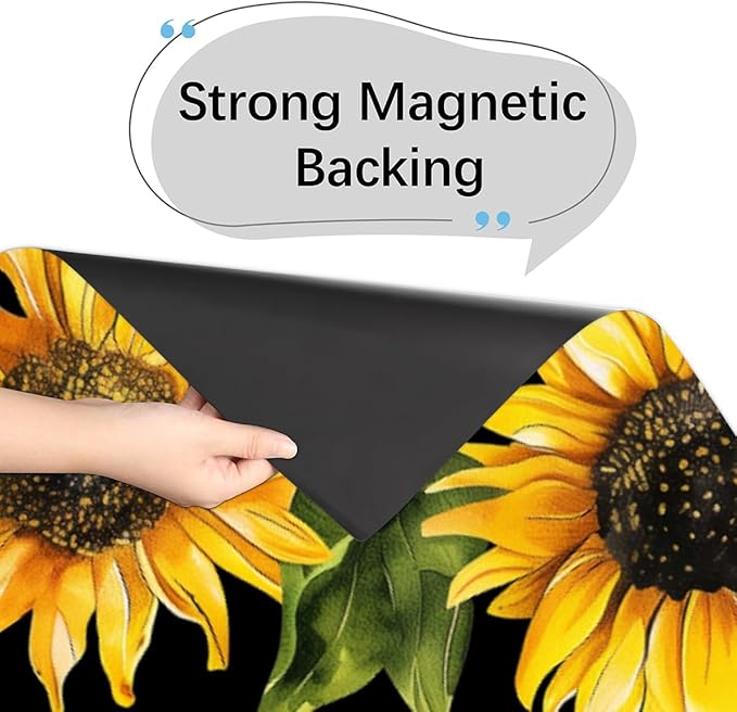 Watercolor Sunflower Dishwasher Magnet Cover for Door Front, Dishwasher Panel Decal Vintage Reuseable Refrigerator Magnet Cover Decal Fridge Stickers Home Decor, 23 x 26 Inch