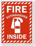 SmartSign 24 x 18 inch “Fire Extinguisher Inside” Metal Sign with Pre-cleared Holes, 80 mil Laminated Rustproof Aluminum, Red and white, Made in USA