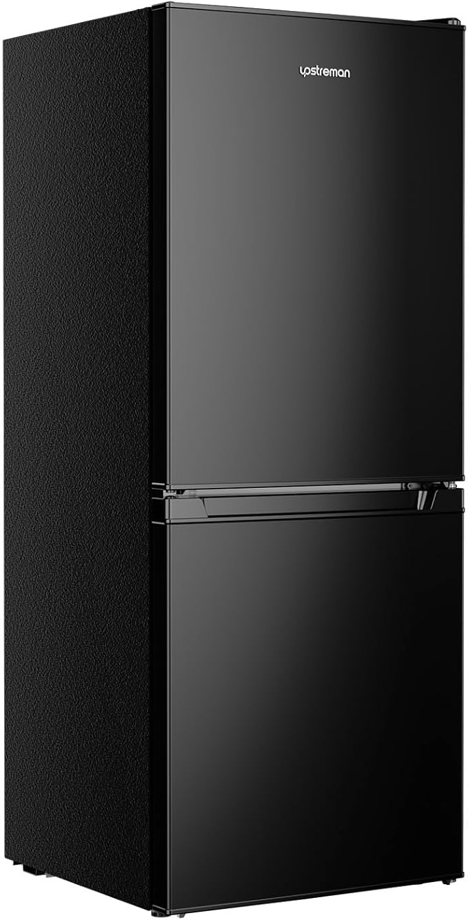 Upstreman 4.0 Cu.Ft Small Refrigerator with Bottom Freezer, Large Capacity Small Fridge with Freezer, Mini Refrigerator for Bedroom, Apartment, Kitchen, BM40 (Black)