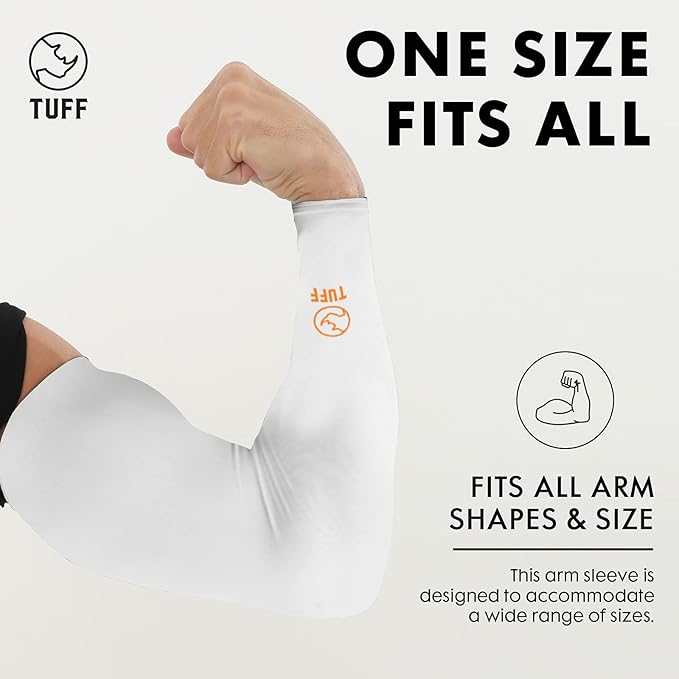 TUFF Compression Cooling Arm Sleeves - UPF 50 Arm Sleeves for Men & Women…