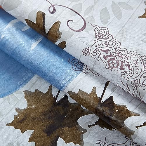 Newbridge Thanksgiving Blue Pumpkin 60 x 84 Inch Oval Vinyl Tablecloth