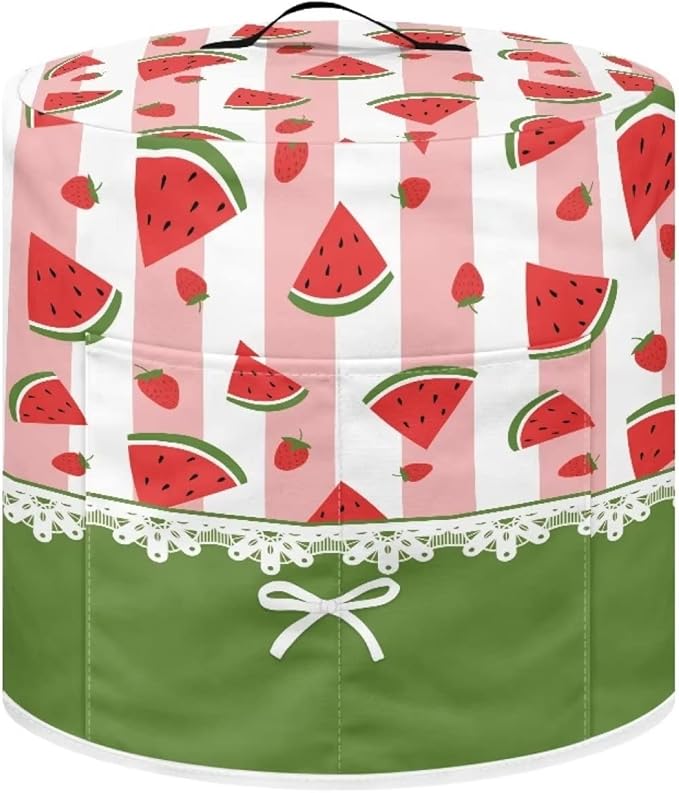 Round Pressure Cooker Cover 8 qt,Cute Watermelon Pattern Kitchen Appliance Cover Dust Cover with Pockets,Rice Cooker Cover,Air Fryer Cover,Toaster Cover,Oven Cover