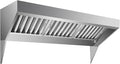 7FT Commercial Kitchen Exhaust Hood, Wall Mount Stainless Steel Vent Hood with 2 Detachable u-Shaped Filters, Rust-Resistant Food Truck & Restaurant Range Hood for Concession Trailer Cooking Station