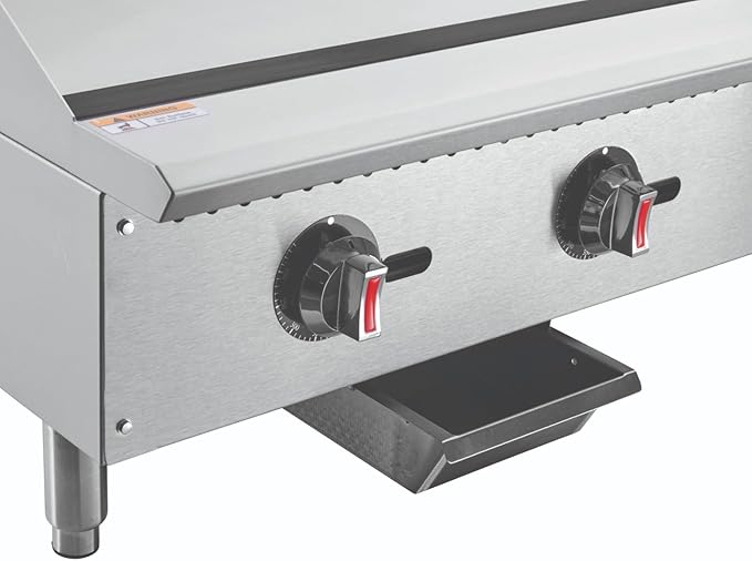Kratos 48" Wide Commercial Restaurant Gas Countertop Griddle, Thermostatic Controls, 4 Burners, 120,000 BTU Output (29Y-009)