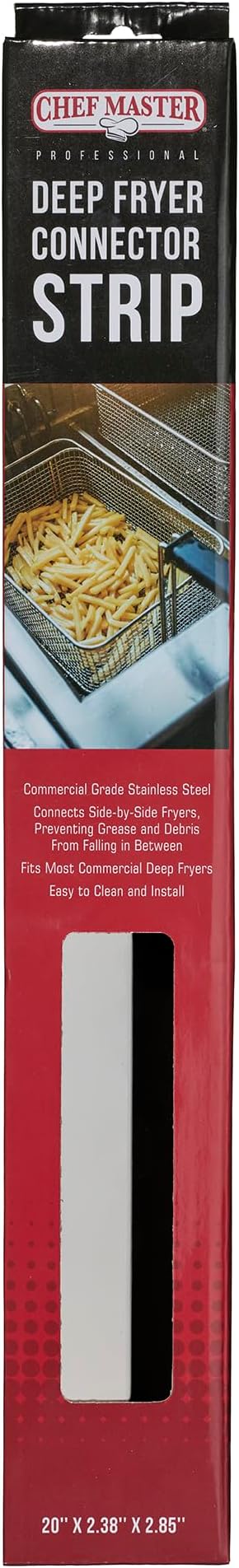 Deep Fryer Stainless Steel Strip Connector, Rust, High Heat Resistant Deep Fryer Joint Connector, Keeps Oil, Food Debris from Falling & Spilling by Chef Master 90296(Size 2.76" W x 20.39" L x 3.15" H)