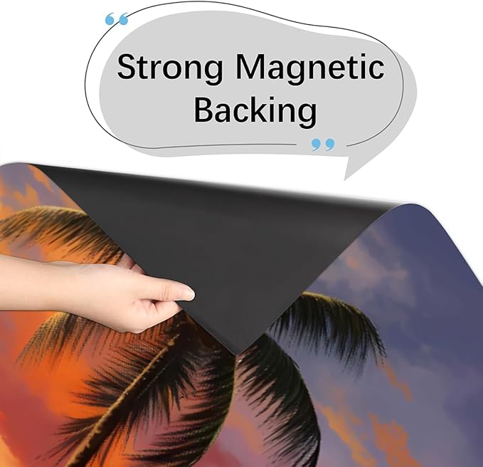 Dishwasher Magnet Cover Beach Sunset Tropical Palm Tree Reusable Dishwasher Magnetic Cover Sticker Decorative Dish Washer Door Cover Panel for Home Kitcen Appliance