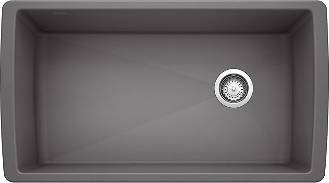 BLANCO, Cinder 441764 DIAMOND SILGRANIT Super Single Undermount Kitchen Sink, 33.5" X 18.5"