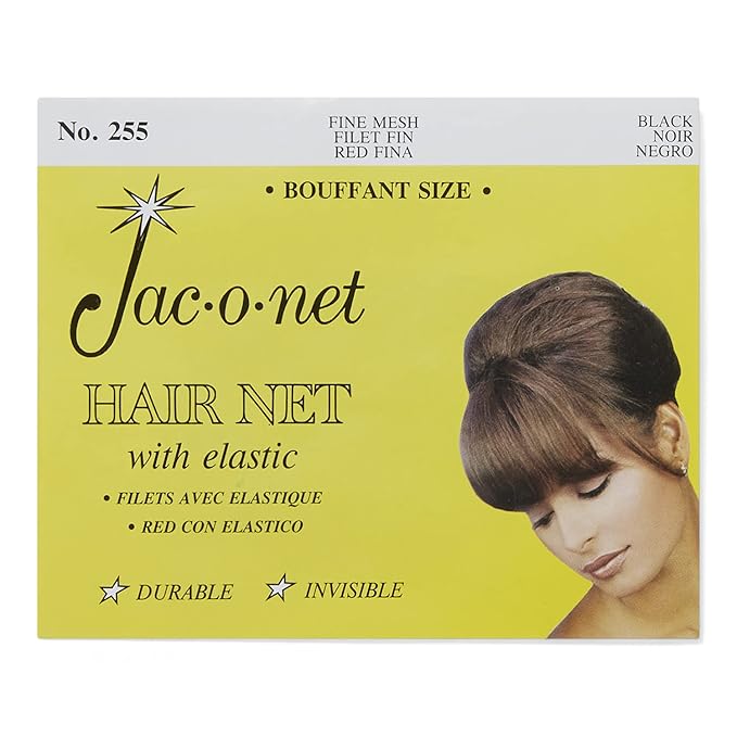 Hair Net, Jac-O-Net Tiny Mesh Bouffant, Large Size, Black,1 Net Per Pack [1 Pack]