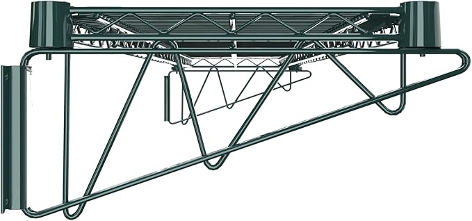 14" x 60" Green Epoxy Wire Wall Mount Shelf