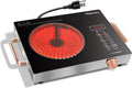 Single Burner Electric Cooktop 110V, Nefaracy Portable Electrical Stove 1800W Electric Burner Portable with Handle Touch Control & Knob Control, Timer, Safety Lock(Plug in)