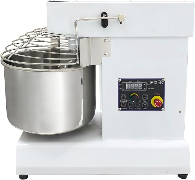 15L Commercial Dough Mixer with Dual Rotation and Steplessly Variable Speed, 1100W Electric Dough Kneading Machine, Time Set, Digital Display, for Bakery Pizzeria – 11 lbs Capacity